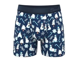 Shinesty Navy Snowman Boxer Briefs
